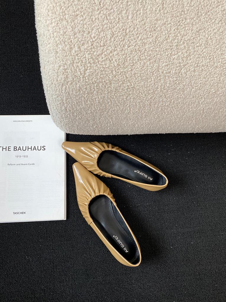 Mode Spitzschuh Damen Slipper 2024 Neuheiten Herbst Frühling Kleiderschuhe Niedrig Absatz Slip On Party Pumps Casual Kleid Größe 35-39