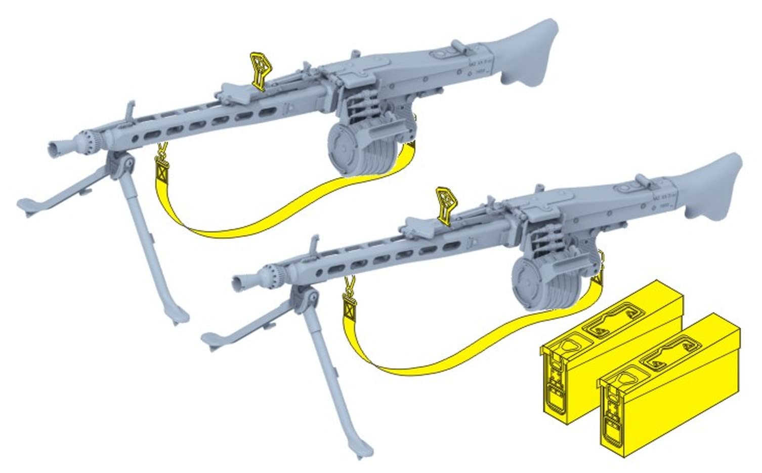 

ET Model 1/35 Scale Modern German MG3 Machine Gun and Ammunition Box Set (2 Sets) Plastic Model Parts P35-218