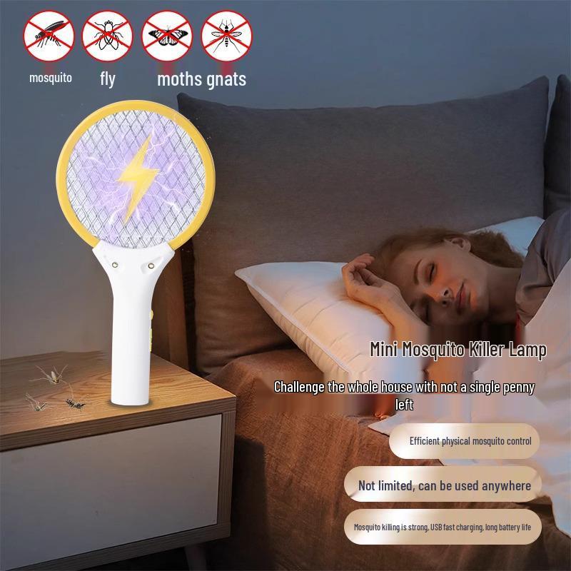 Rechargeable 2025 Electric Mosquito Swatter & Killer Lamp: Safe Household Repellent for Babies & Pregnant Women