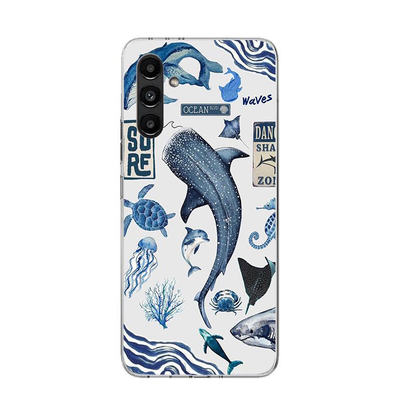Ocean Starfish Sea Turtle Shark Phone Case For Samsung Galaxy A17 A16 A14 A15 A13 A57 A56 A54 A55 A53 A37 A36 A34 A35 A33 A26 A2