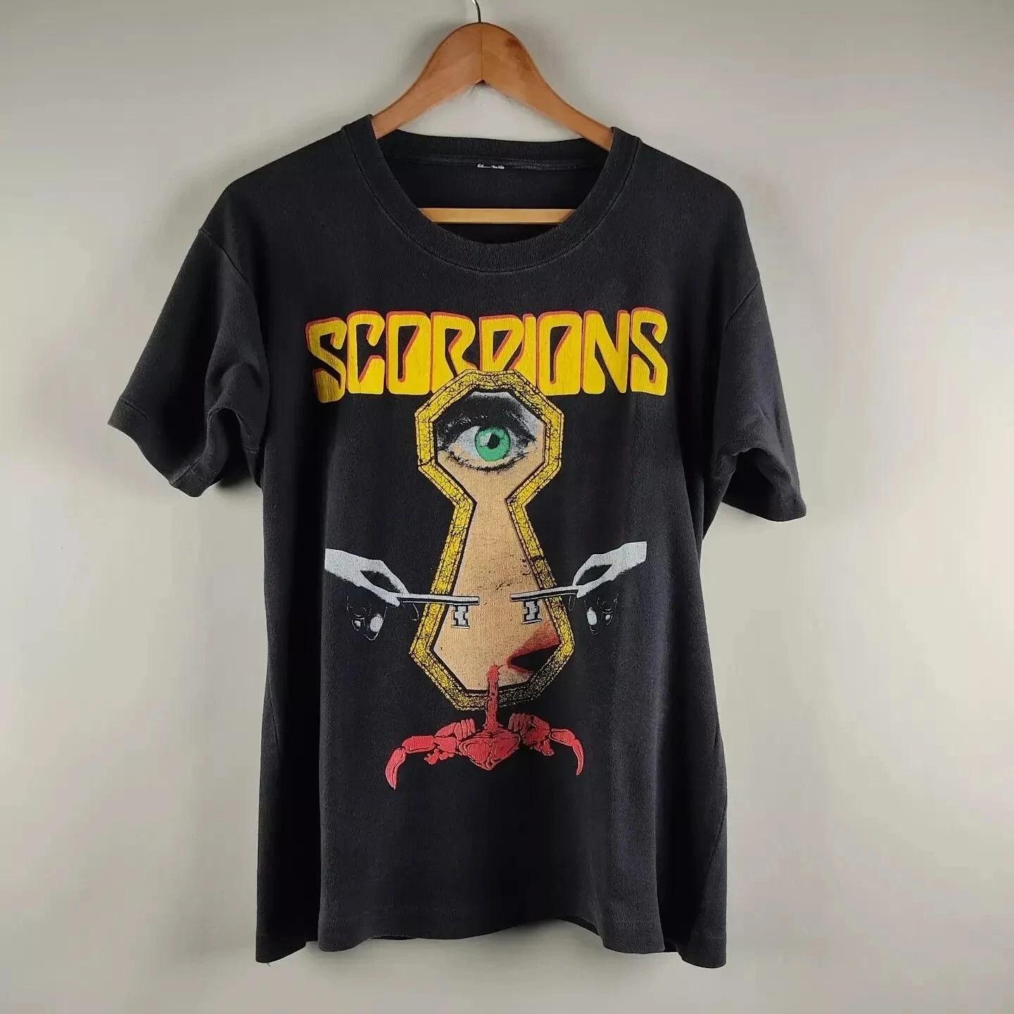 Rare Scorpions Band 90s Retro Style Black Unisex T shirt Men Women S-5XL S