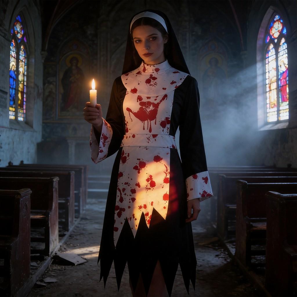 Dark Blood Sister Costume Dress For Cosplay And Stage Performances With Polyester Fabric For Females
