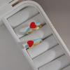 Enamel Heart Earrings: Bai Baihe Style, Gentle Niche Design for Autumn/Winter Trends