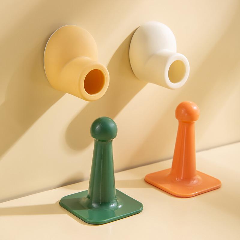 Round Head Large Plate Door Stop No-drilling Silicone Door Stopper Anti-collision Door Stop