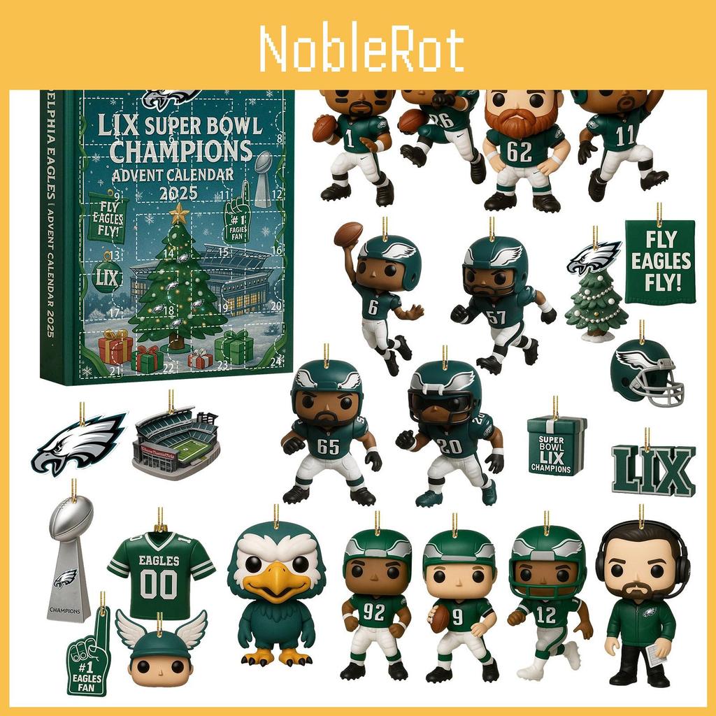 Philadelphia Eagles Christmas Calendar Blind Box With Acrylic Ornaments For Holiday Party Gifts