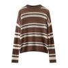 Women's Striped Cashmere Sweater: 2025 Autumn/Winter Loose Fit, Soft Lazy Style Top