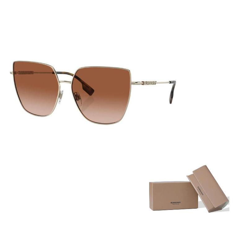 Burberry Temple Letter Logo Metallic Irregular Sunglasses Women's Gold