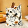 1pc Spring Bee Flower Printed 230 Flannel Blanket In Multiple Sizes, Soft And Comfortable Napping Cover Carpet, Machine Washable