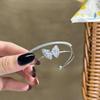 French Zirconia Butterfly Double-Layer Open Bangle: Elegant, Versatile Fashion Bracelet for Women