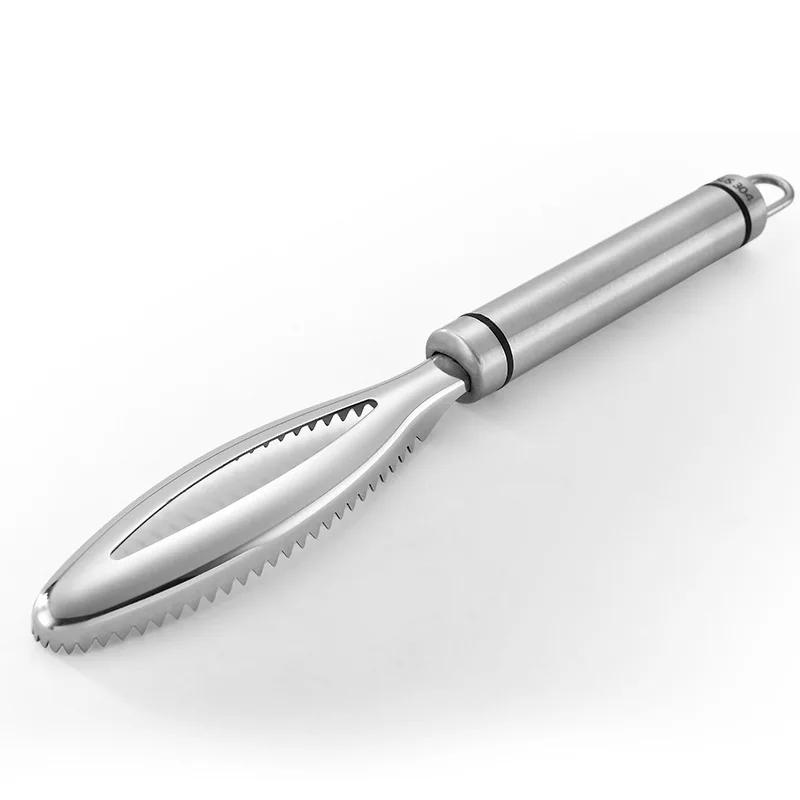 Stainless Steel Fish Scale Scraping Easy Remove Fish Cleaning Peeler Scraper Fish Skin Brush Seafood Tools Kitchen Accessories