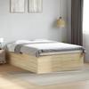VidaXL Bed Frames Sonoma Oak 140x200 Cm Engineered Wood, Bedroom Furniture, Slatted Base, Panel Bed, Bed, 3280925