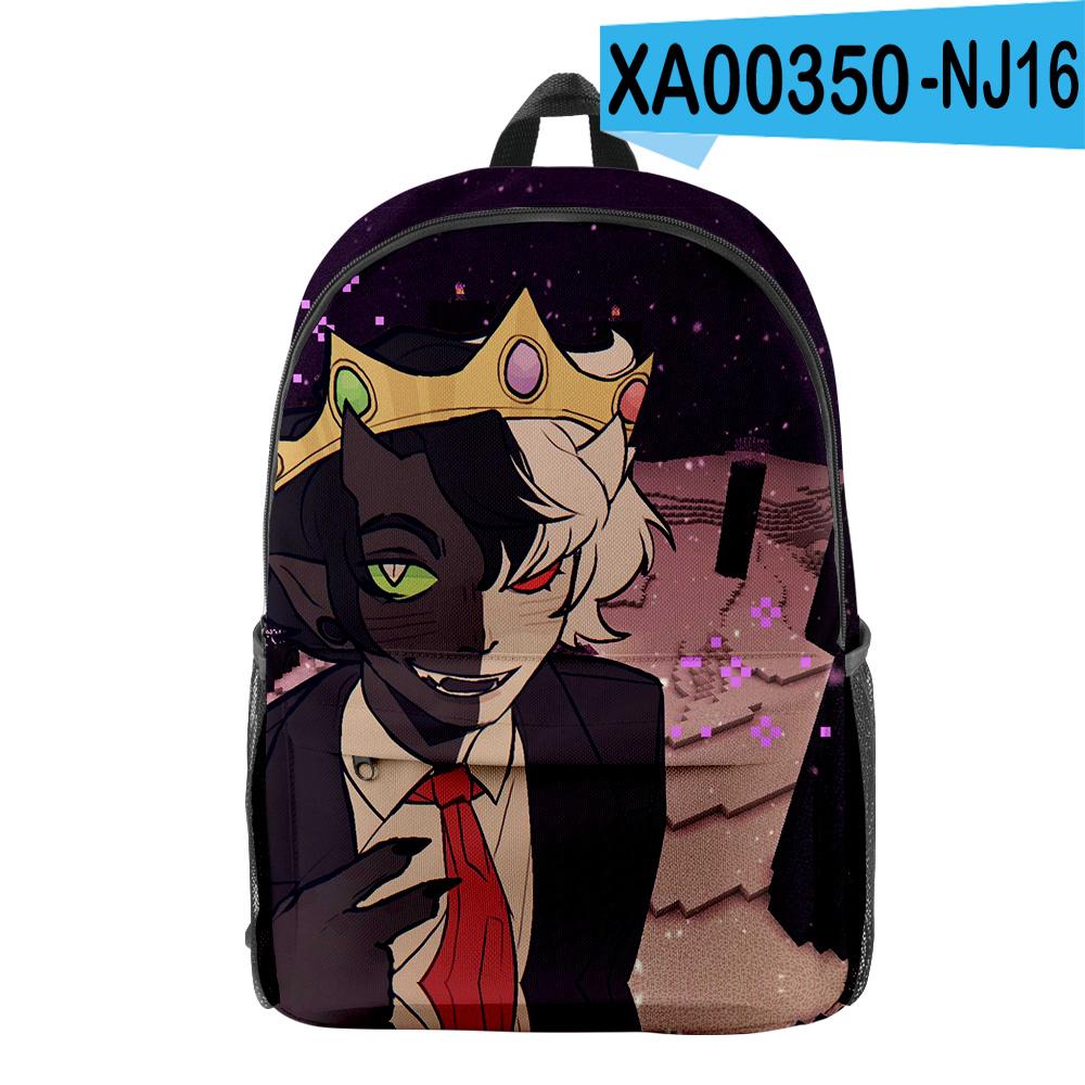 Classic Peculiar Novelty Cool Ranboo Pupil Bookbag Notebook Backpacks 3D Print Oxford Waterproof Boys/Girls Travel Backpacks