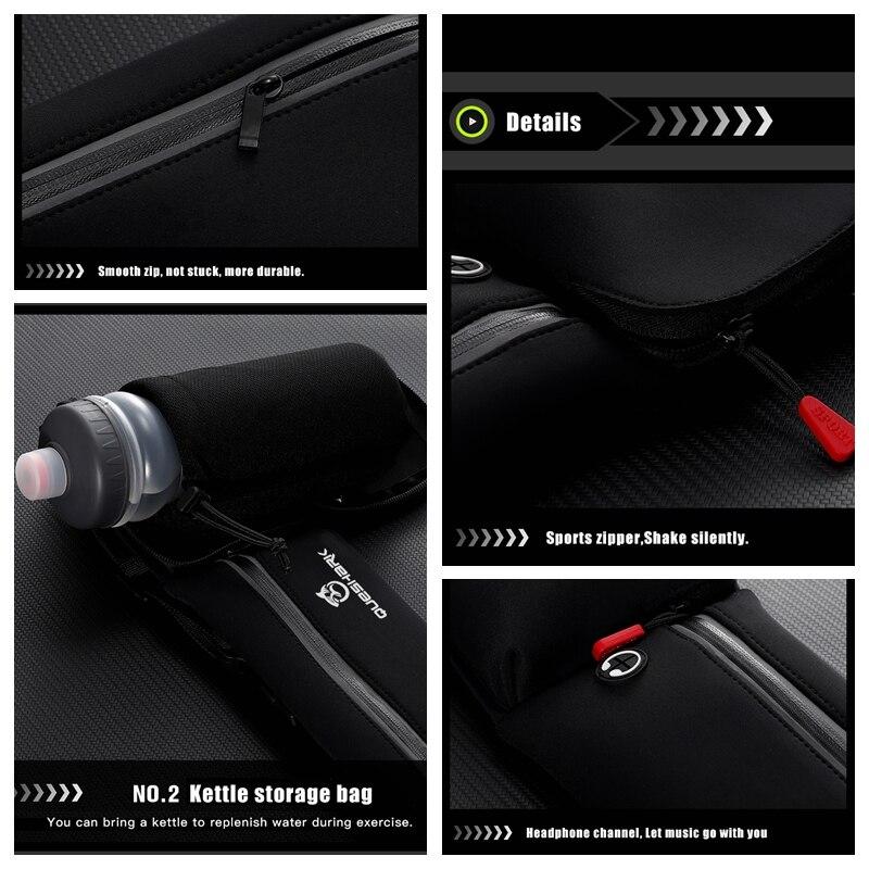 Queshark Nastavitelný bederní pás f běžecká taška s držákem na láhev na vodu cyklistika kempování turistika posilovna pouzdro na telefon sportovní taška