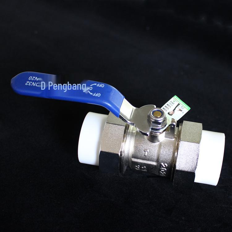 Pengbang Brass Double Union Ball Valve for PPR Water Pipe, 20mm & 25mm Fittings
