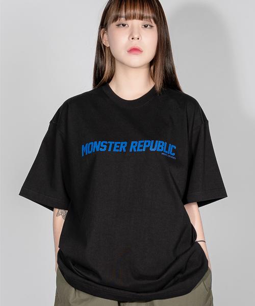 MONSTER REPUBLIC Monster Basic Logo Blue T-Shirt Black