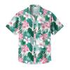Men's Vintage Button Down Bowling Shirts Short Sleeve Summer Beach Shirt