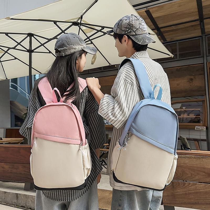 Student Schoolbag Men's Large Capacity Backpack Contrast Color Lightweight Women's Backpack