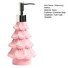 Small Christmas Gifts for Friends Tree Soap Dispenser, Flocking Effect Refillable Lotion Unique Shampoo Dispenser Home Pump Bottle, Reusable Bathroom