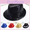Třpytivý klobouk Trilby Čepice Sequinová Kostým na taneční párty Mj Jazzové vystoupení Fedora