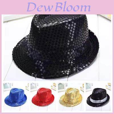 Pailletten Trilby Hut Kappe Pailletten Tanzparty Kostüm Mj Jazz Auftritt Fedora
