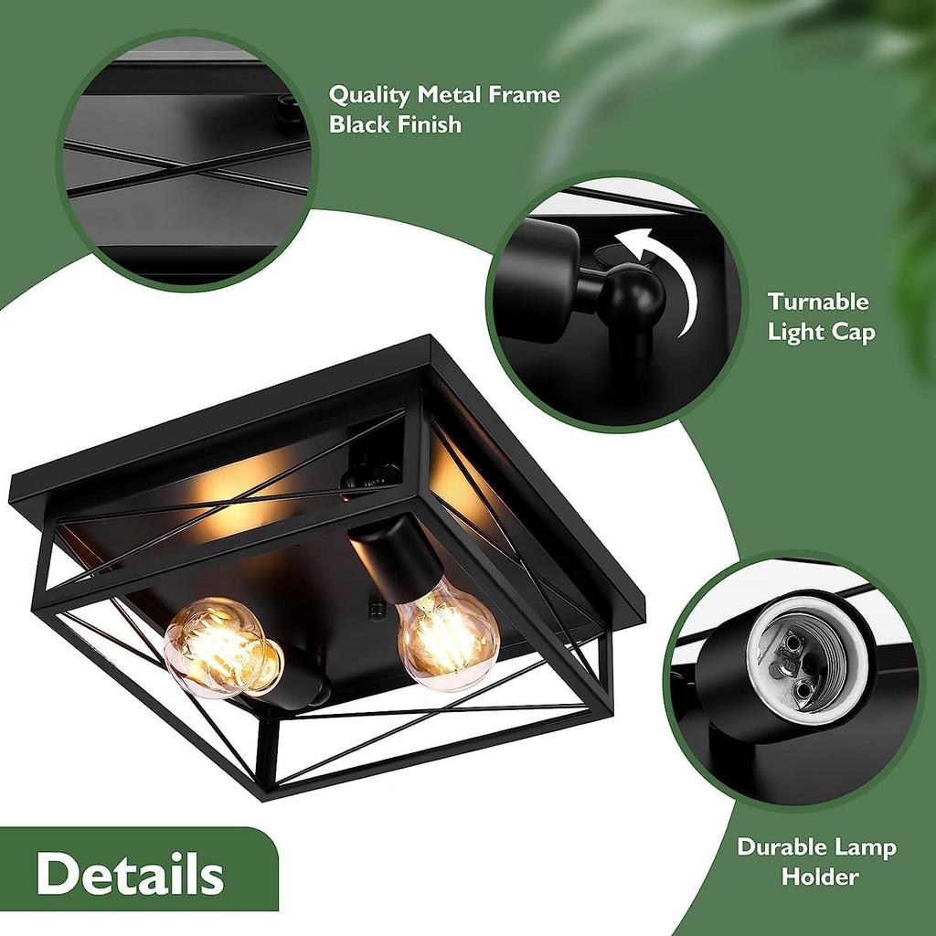 Modern LED Ceiling Lights Industrial Iron Black Nordic Minimalist Home Decoration Living Room Dining Room Ceiling Lamps Lighting