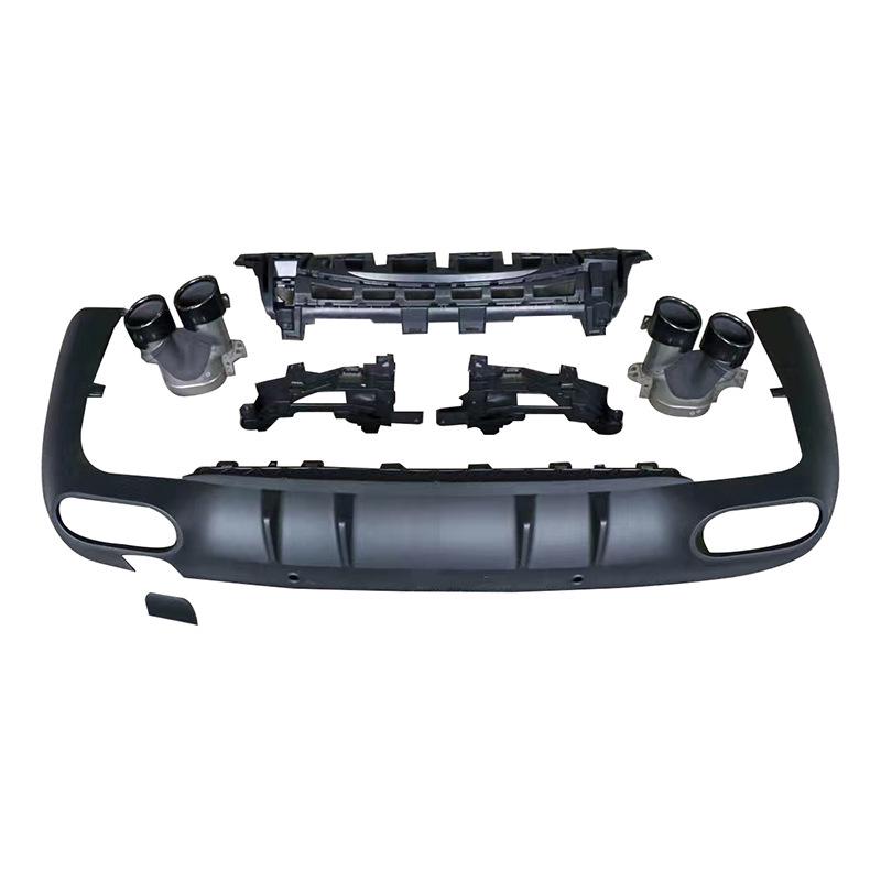 Mercedes-Benz CLS C257 Rear Lip Modification Kit - Matte Black, CLS53 AMG Style, Four-Outlet Tailpipe Surround