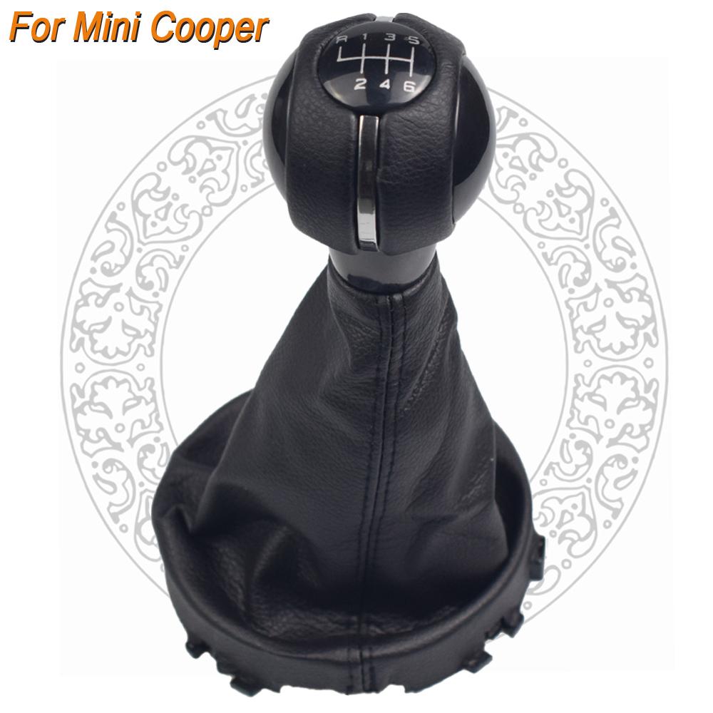 5 6 Speed Car Manual Gear Shift Knob Stick Lever HandBall Cover Leather Replacement For Mini Cooper F54 F55 F56 F57 F60