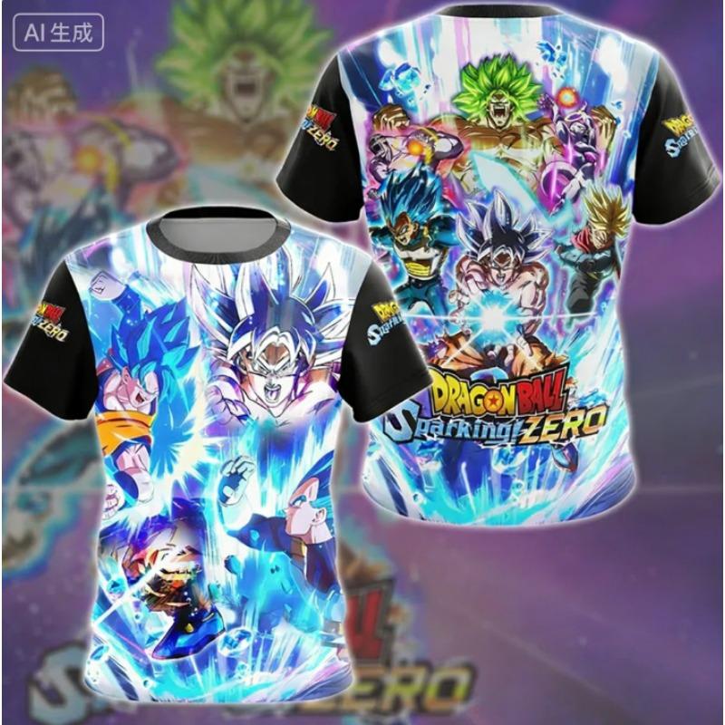 2026 Summer Dragon Ball Retro Fitness T-shirt Men's Oversized 3D Printed Short-sleeved Family Unisex Children's Sports Shirt