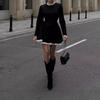 SpliAe LaAe Mini Dress for Women High Waist Slim Elegant Dresses Femme Wedding Retro Temperament Dress Womens Clothes