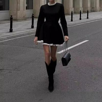 SpliAe LaAe Mini Dress for Women High Waist Slim Elegant Dresses Femme Wedding Retro Temperament Dress Womens Clothes