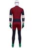Teen Titans Robin Cosplay Costume Set with Batman Cape for Halloween or Stage Performances.