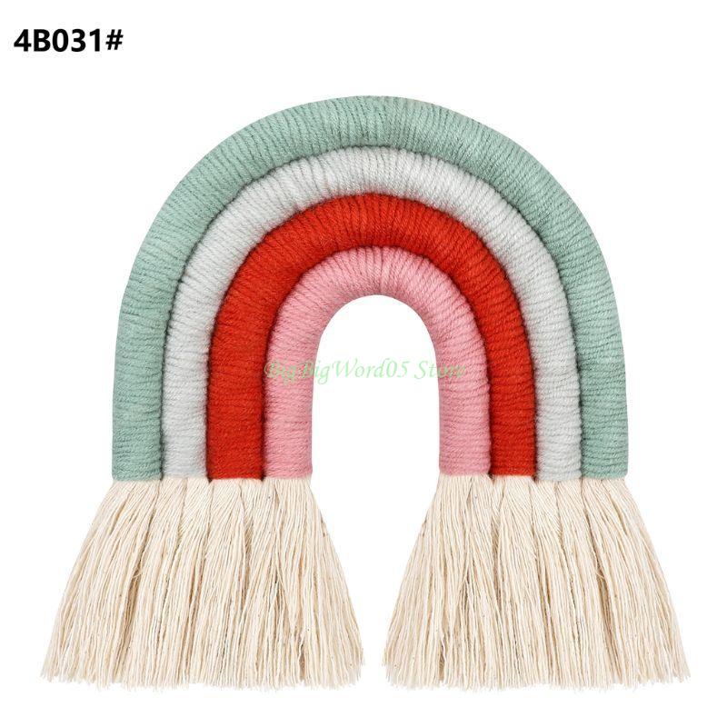 24TE Rainbow Macrame Wall Hanging for Kids Room and Home Decor Wedding Vase Ornament