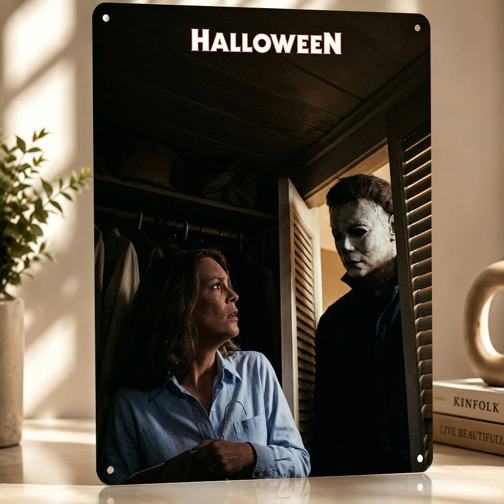 Halloween Movie Featuring Michael Myers D Texture Printed Poster Custom Vintage Metal Tin Plate Sign for Wall Art Decor Luxury