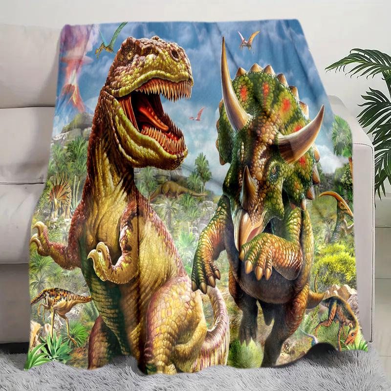 Dinosaur Adventure Blanket Perfect All Seasons Soft Comfortable Sofa Office Nap Travel Birthday Gift Christmas Present