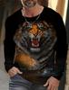 Nuova Felpa Pullover con Stampa Tigre 2024 Autunno Inverno Casual da Uomo a Maniche Lunghe Girocollo Streetwear Harajuku Abbigliamento da Uomo