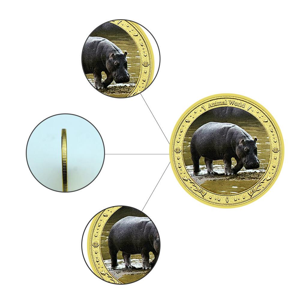 Six Colored Animal Collection Commemorative Coins, Collection Gifts, Commemorative Medals, and Badges, Gift Box Set