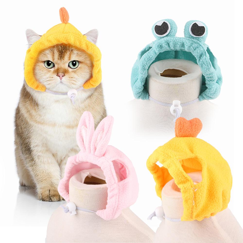 Pet cat leaking ear hat chick modeling hat pet transformation outfit funny hat pet hat