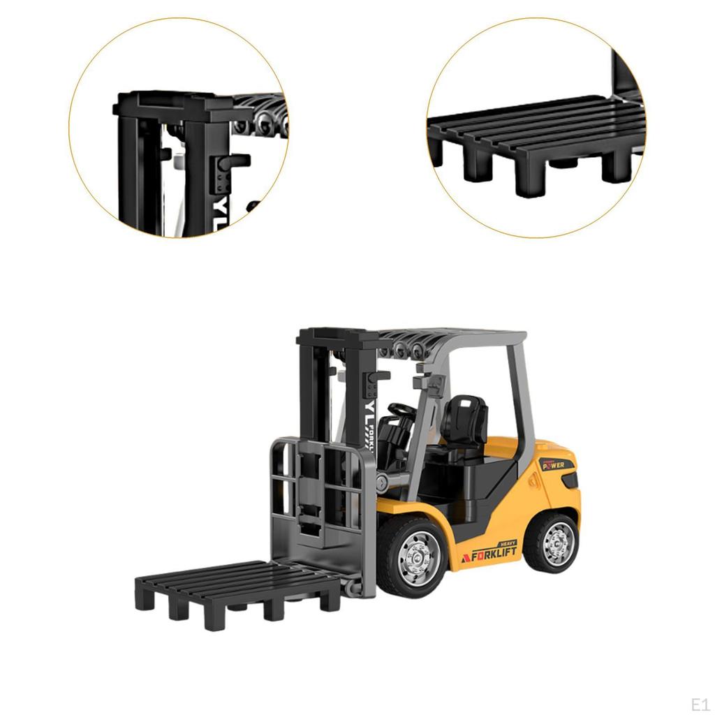 1/64 RC Gabelstapler Baustellenfahrzeug mit Sound Leichtgewichtige Stabile Metallkonstruktion Spielzeug, Mini