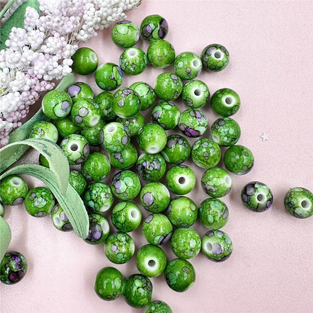 Acrylic 50Pcs DIY Bracelet Loose Beads Small Beads Fashion 8mm Necklace Making Accessories Colored  Beads