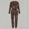 Ladies Round Neck Long Sleeve Blouse And Elastic Waist Straight Leg Trousers Two Piece Soft Casual Outfit