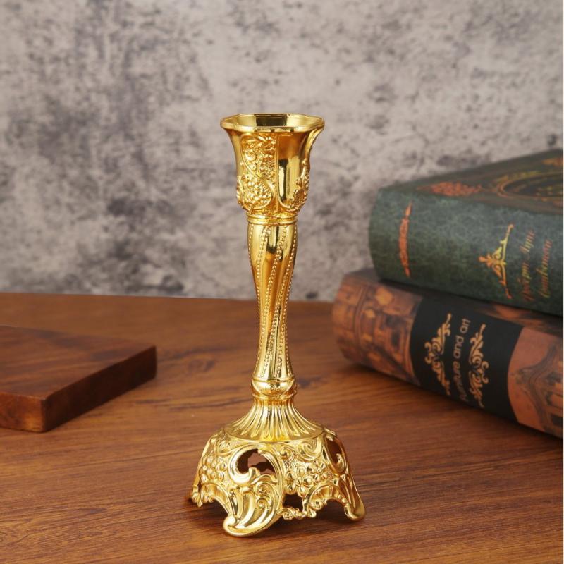 Ornamental Candelabro de Jantar Retrô Luxuoso Acabamento Polido Suporte para Velas para Evento de Casamento de Luxo Decoração de Casa