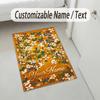 Alfombra de Terciopelo de Cristal con Temática de Jardín Floral Alfombrilla Suave Personalizada con Nombre y Texto Decoración del Hogar