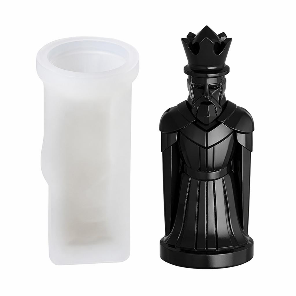 3D Chess Piece Silicone for Candle Wax Soap Resin Plaster Chocolate DIY Chess Figure Set