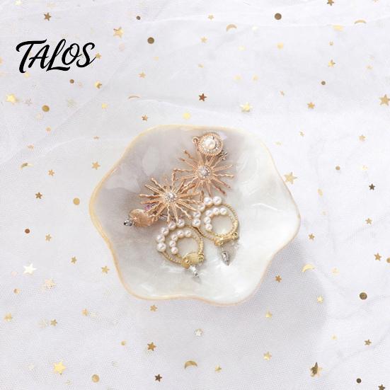 Talos Soy Sauce Dish Plate, Ceramic Lotus Leaf Design, High-Temperature Fired Unique Texture Jewelry Holder, for Dipping Vinegar Snack