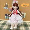 Cyber Red 30cm Secondary Cartoon Face Barbie Doll Dress Up Children's Toy