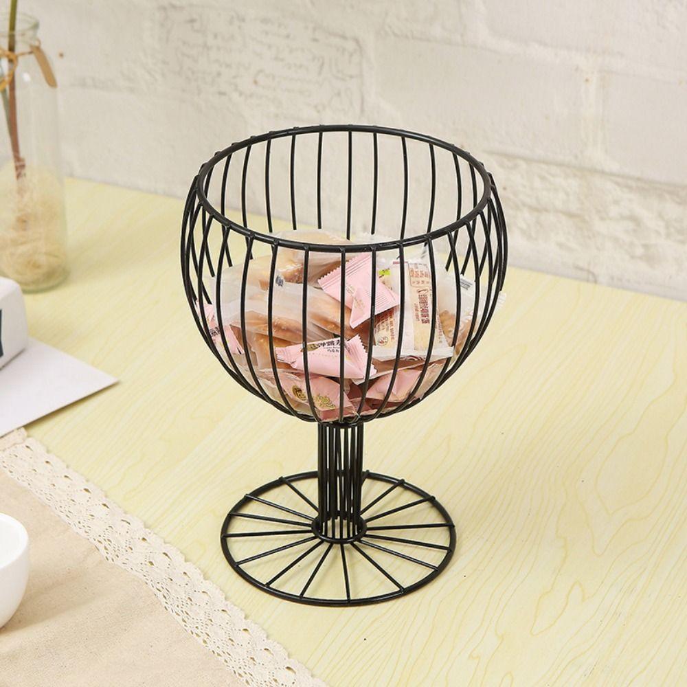 Large Capacity Goblet Shape Fruit Basket Hollow Fruit Display Stand  Home Decor