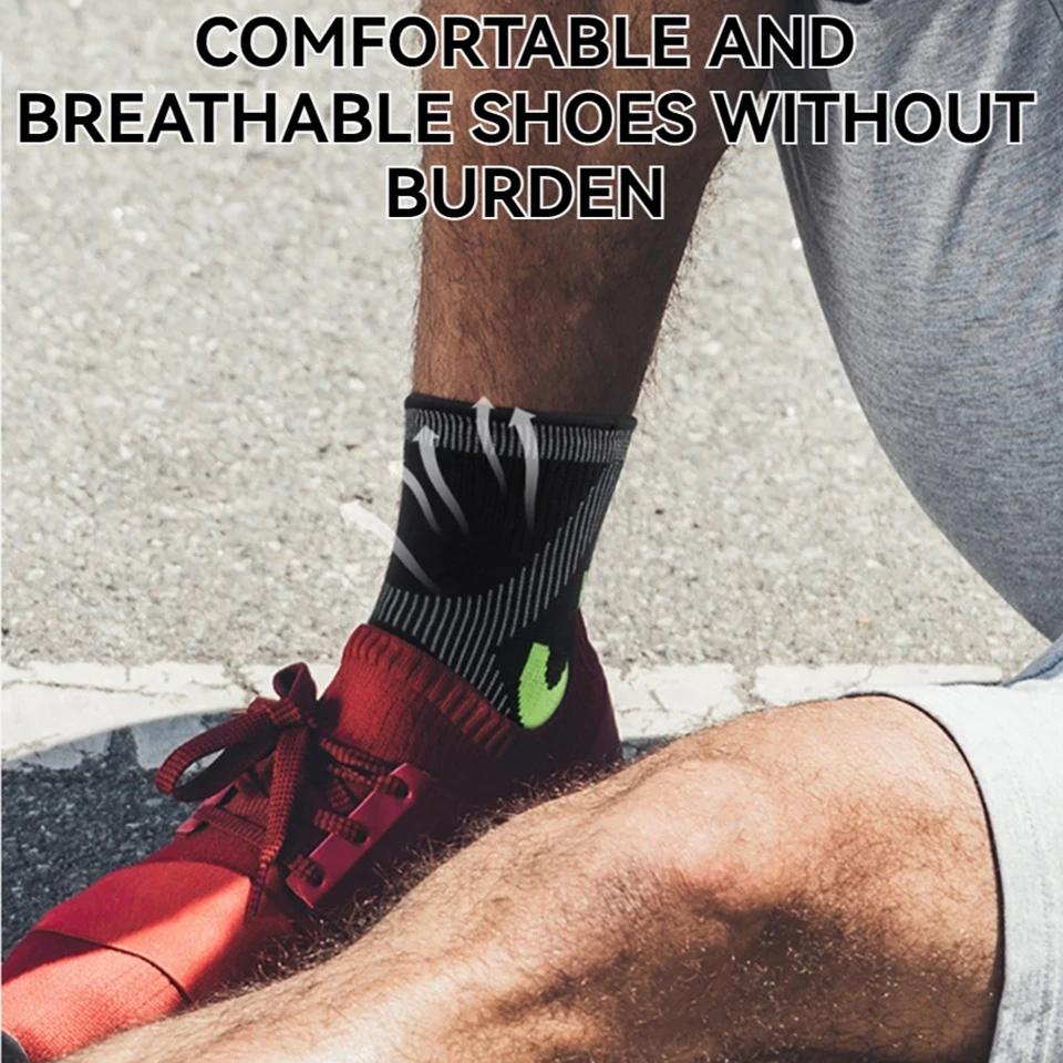 1Pcs Sports Knitted Fixed Ankle Support Anti-Sprain Compression Elastic Ankle Brace Basketball Football Mountaineering Fitness