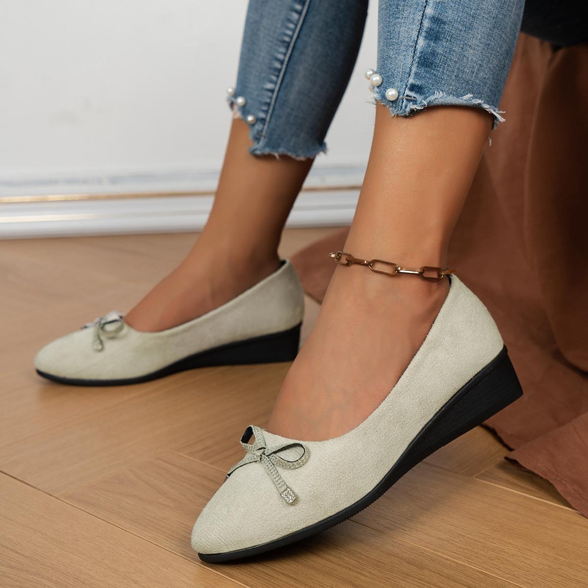 

Верхняя одежда с бантом, женские одинарные туфли 2024 года, весна, новинка, импортная торговля, большие размеры, мода, повседневные, большие размеры, женские туфли с мелким горлом 36