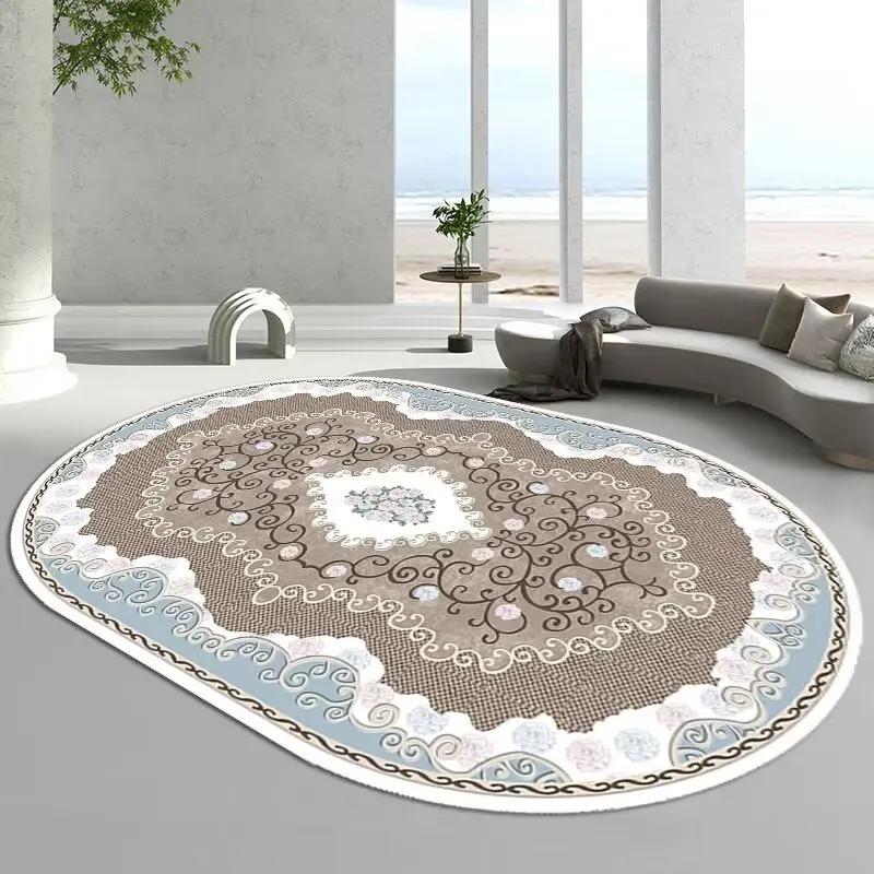 

Овальний Розкішний Килим для Вітальні Домашній Декор Простий Великий Килим для Дивана та Столу Прані Килимки для Спальні Приліжкові Підлогові М які Килимки 60x90cm