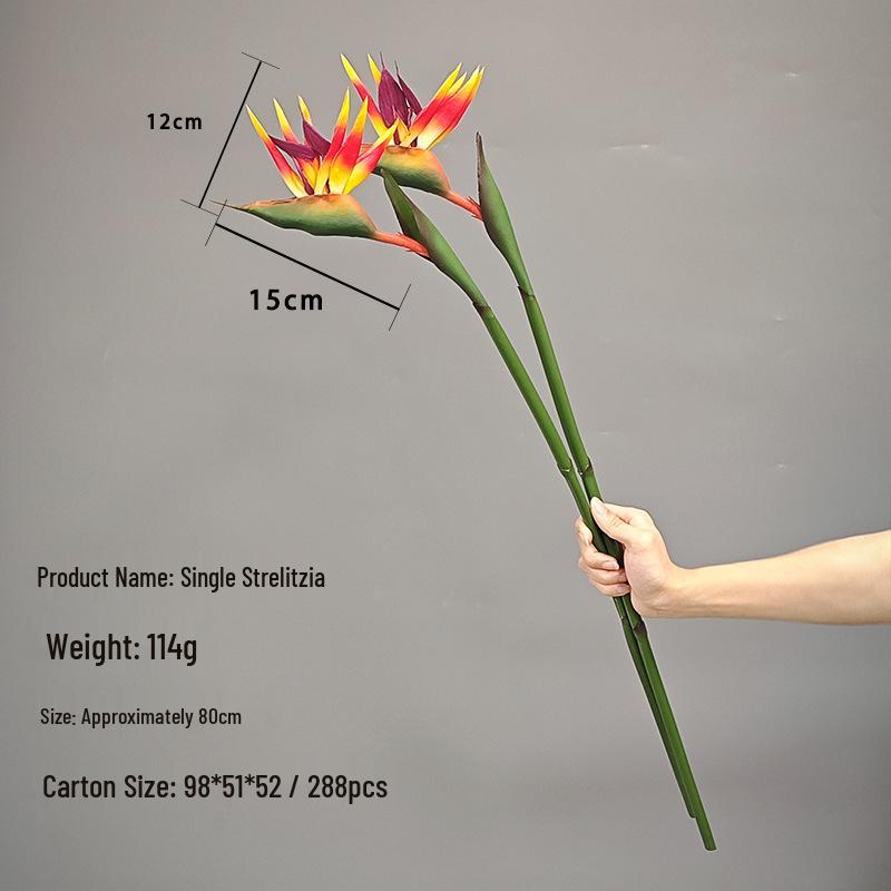 Phoenix Bird of Paradise 5-Head Green Plant Simulation - Large Decorative Branch for Home